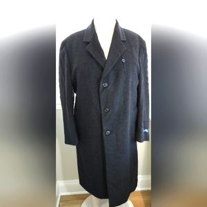 Stafford Black Button Down Wool Mix Lined Dress Coat NWT